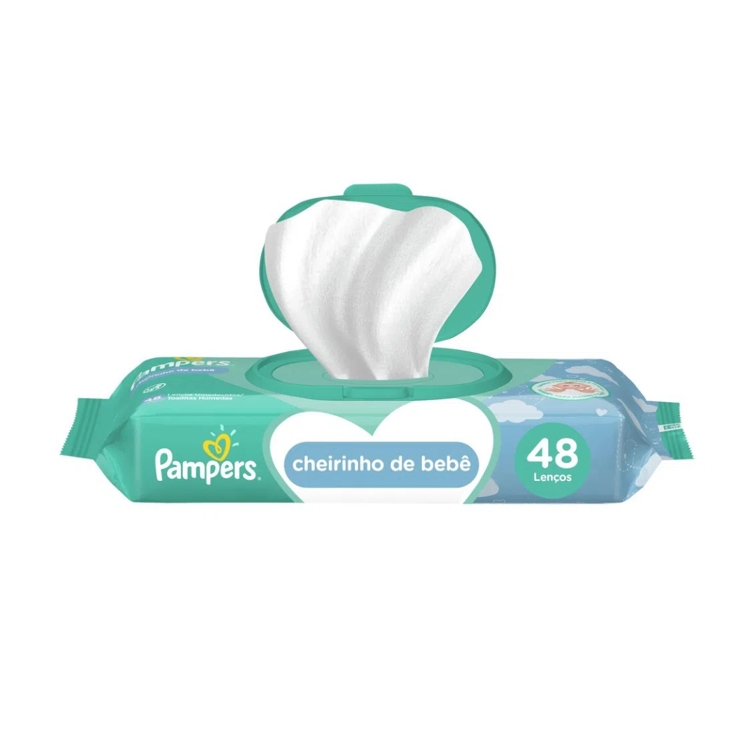 Lenço Umedecido Pampers Fresh Clean Suave Pacote com 48 Unidades